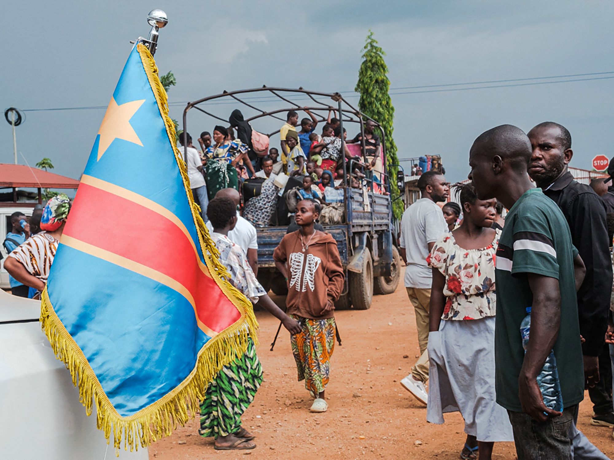 Congolese people and flag