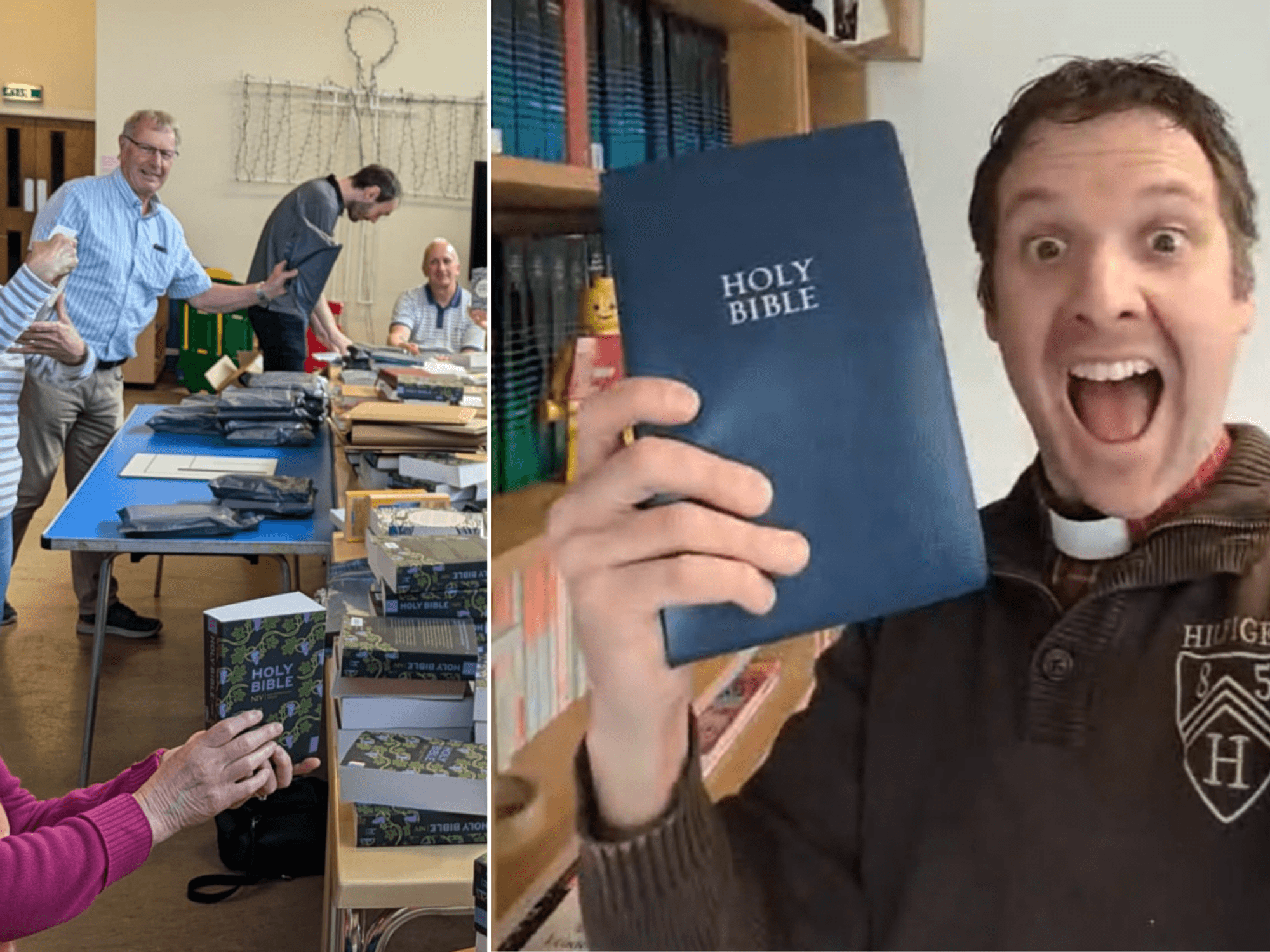 Congregation of St Thomas Church in Aldridge; David Sims holding the Bible on his TikTok