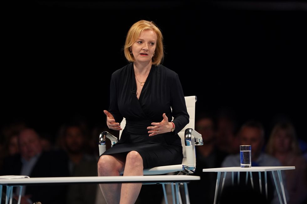 Conservative leadership candidate Liz Truss speaking at a hustings event at the Pavilion conference centre at Elland Road in Leeds. Picture date: Thursday July 28, 2022.