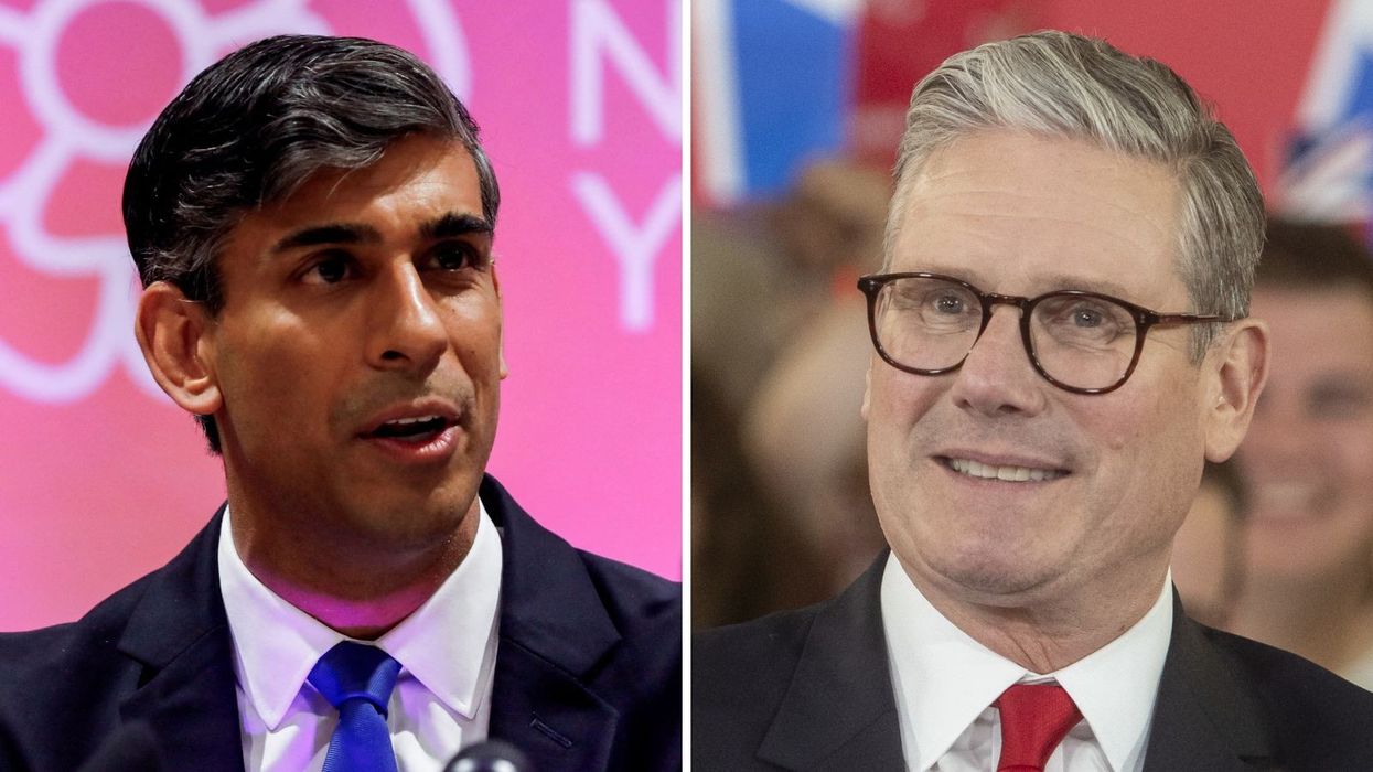 Conservative Party leader Rishi Sunak and  Labour Party leader Keir Starmer in pictures at General Election watch parties