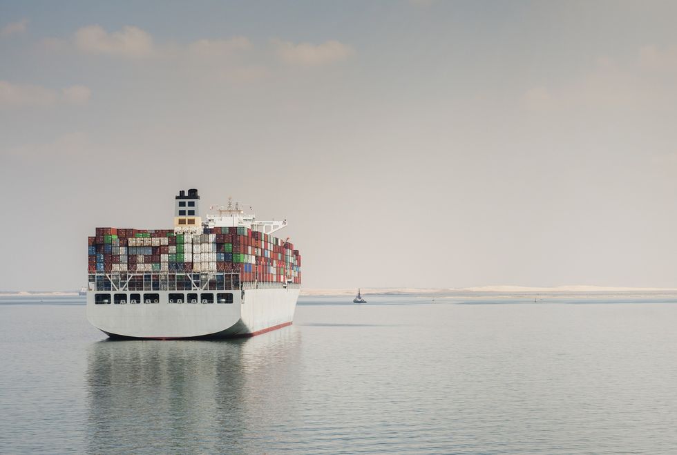 Container ship on the Suez Canal