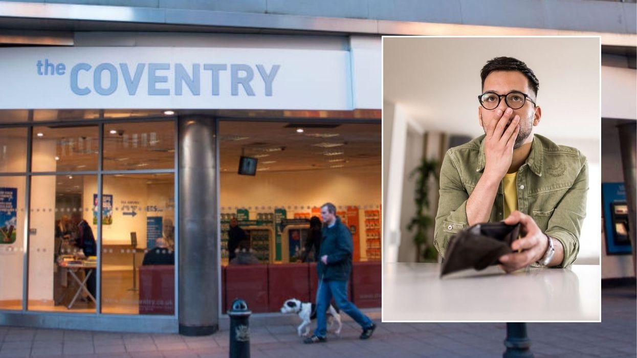 Conventry Building Society and worried man