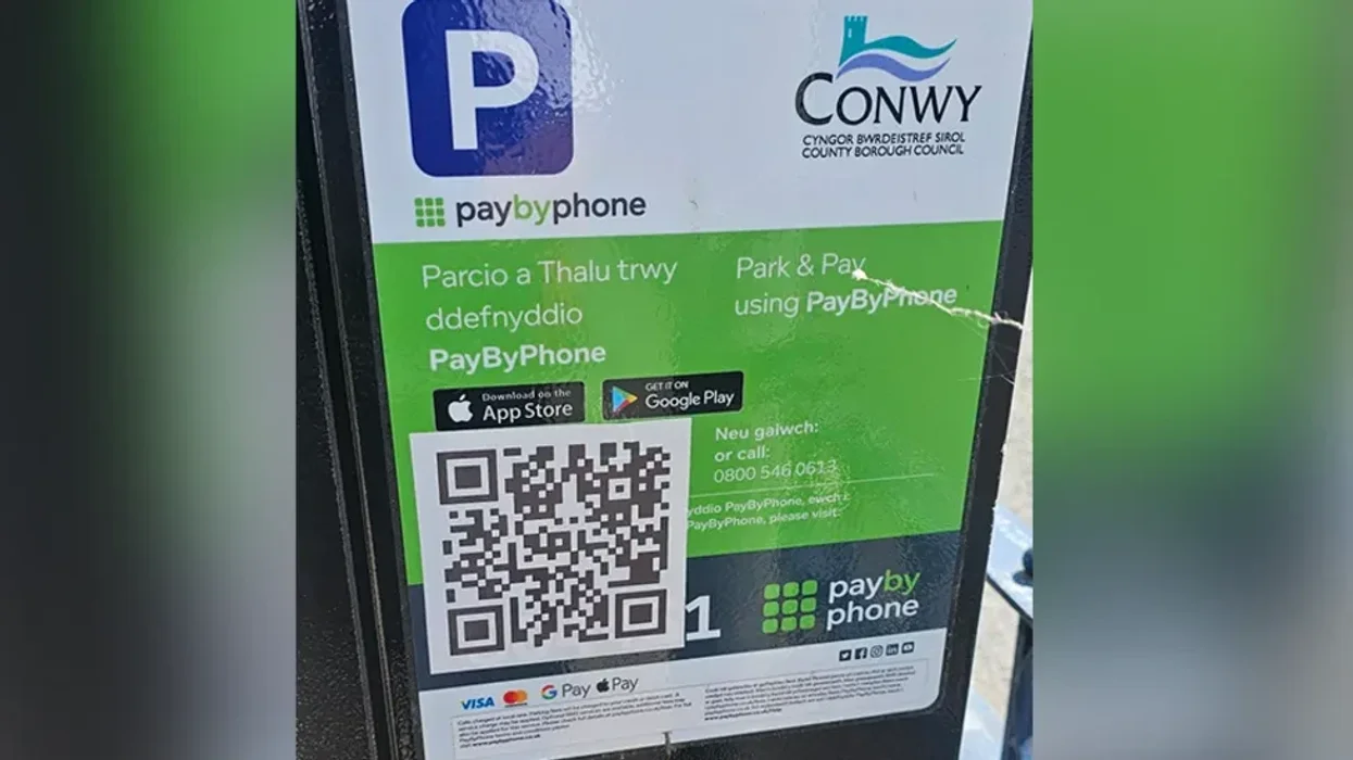 Conwy Council's fake QR code parking sticker