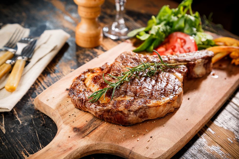 cooked ribeye steak