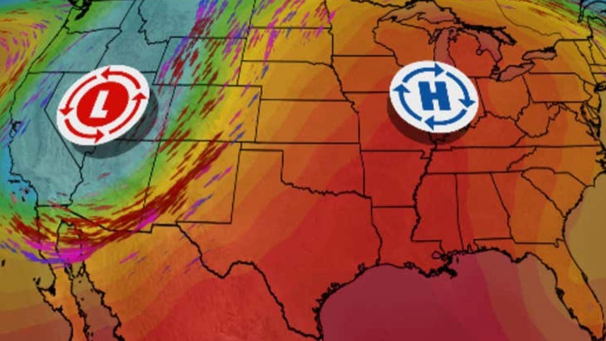 Cooler air from the north battles hotter air from the south (The Weather Channel)