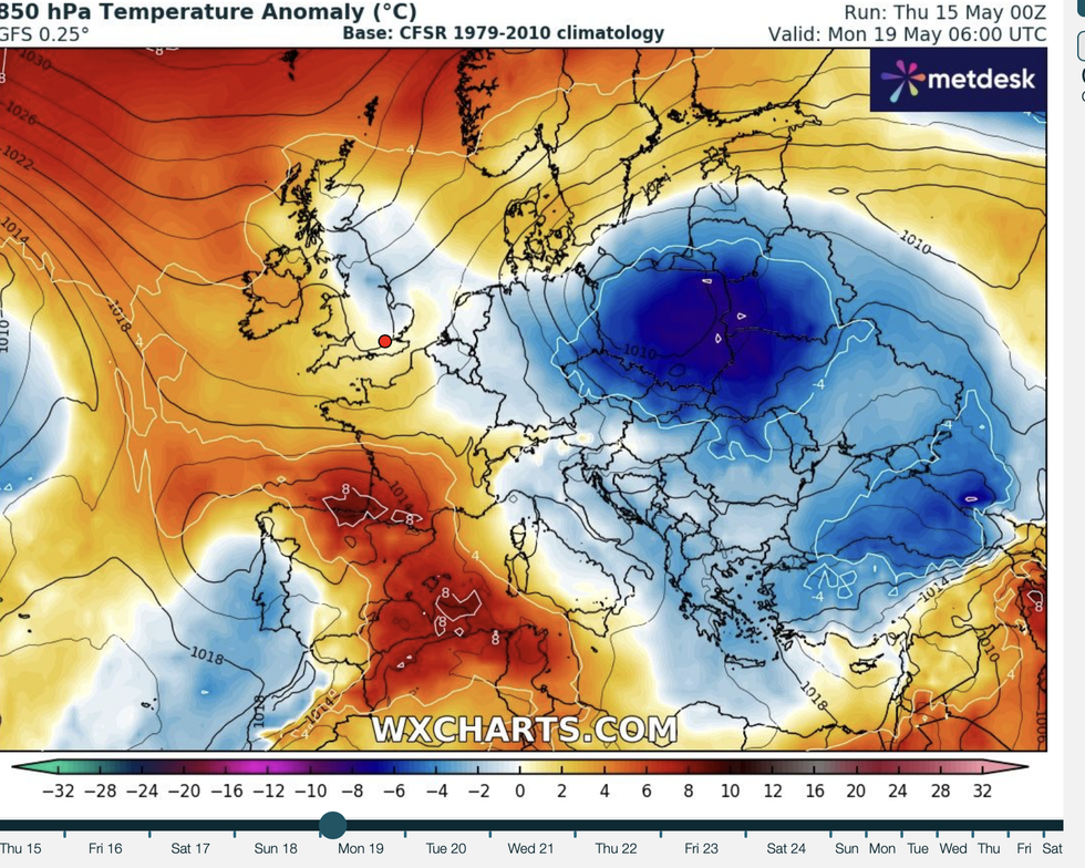 Cooler in the east, warmer inland