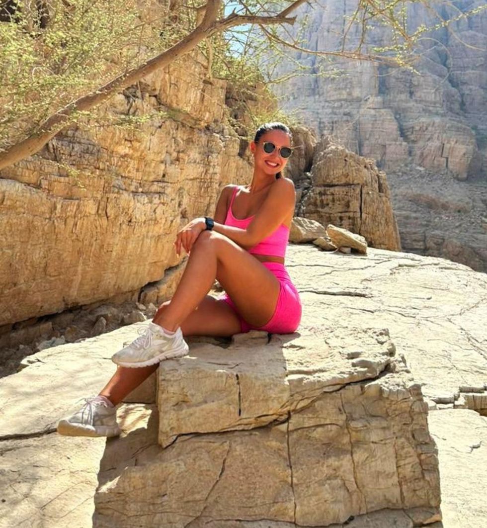 Cora Fraser enjoying a hike in Dubai