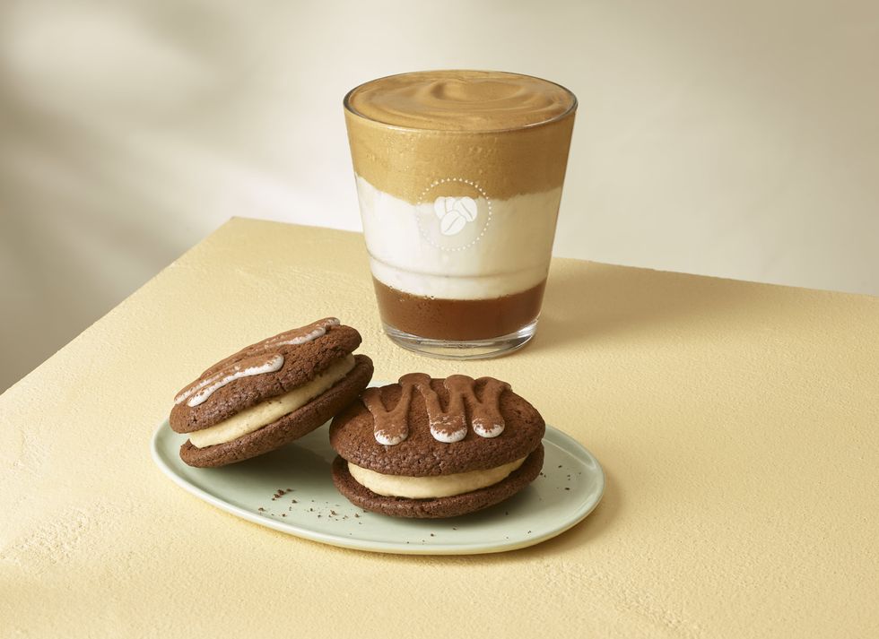 Costa Coffee Tiramisu Cookie Sandwich and Tiramisu Iced Whipped Latte