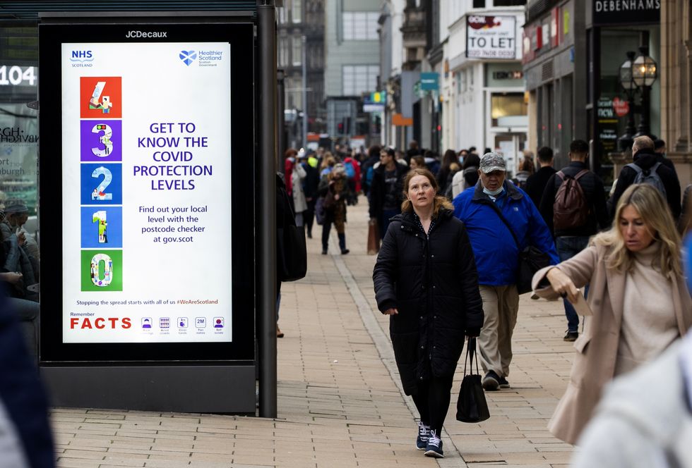 cottish Government public information signs along Edinburgh's Princes Street