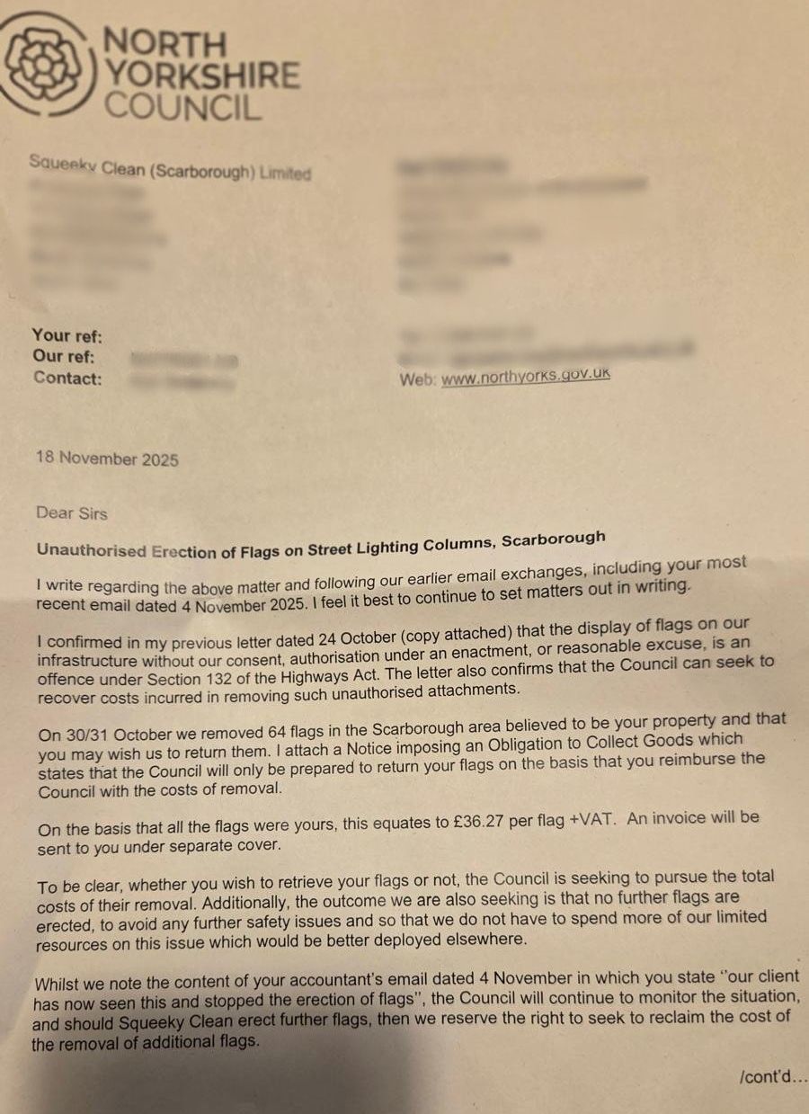 Council letter to William Haylett