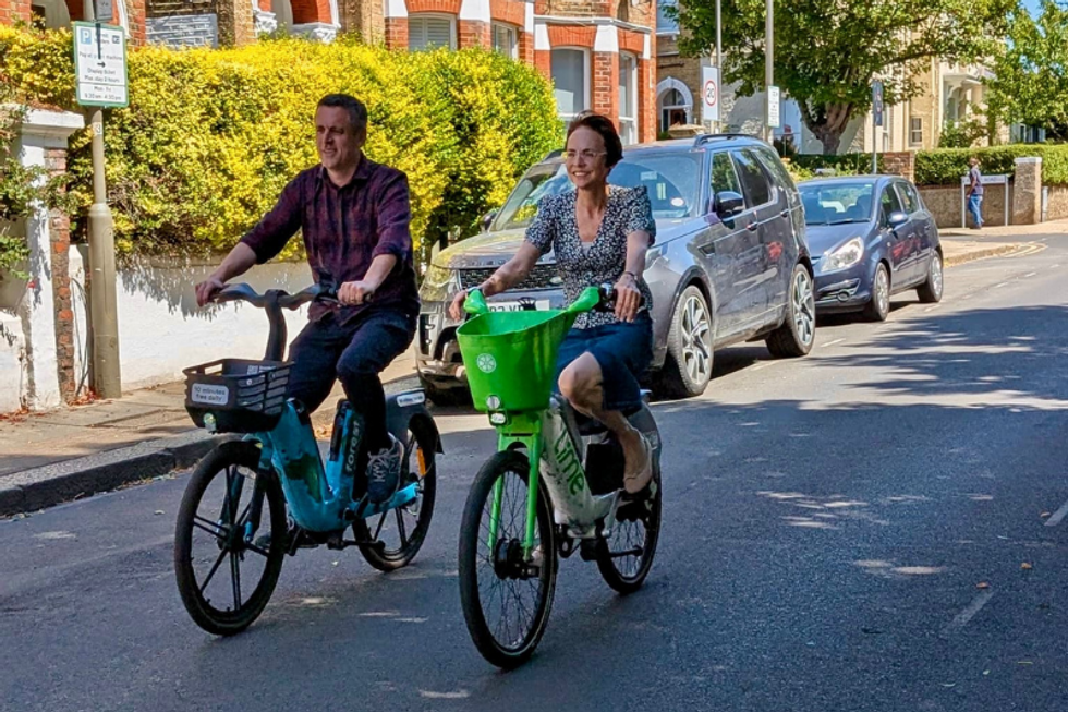 Council members on e-bikes
