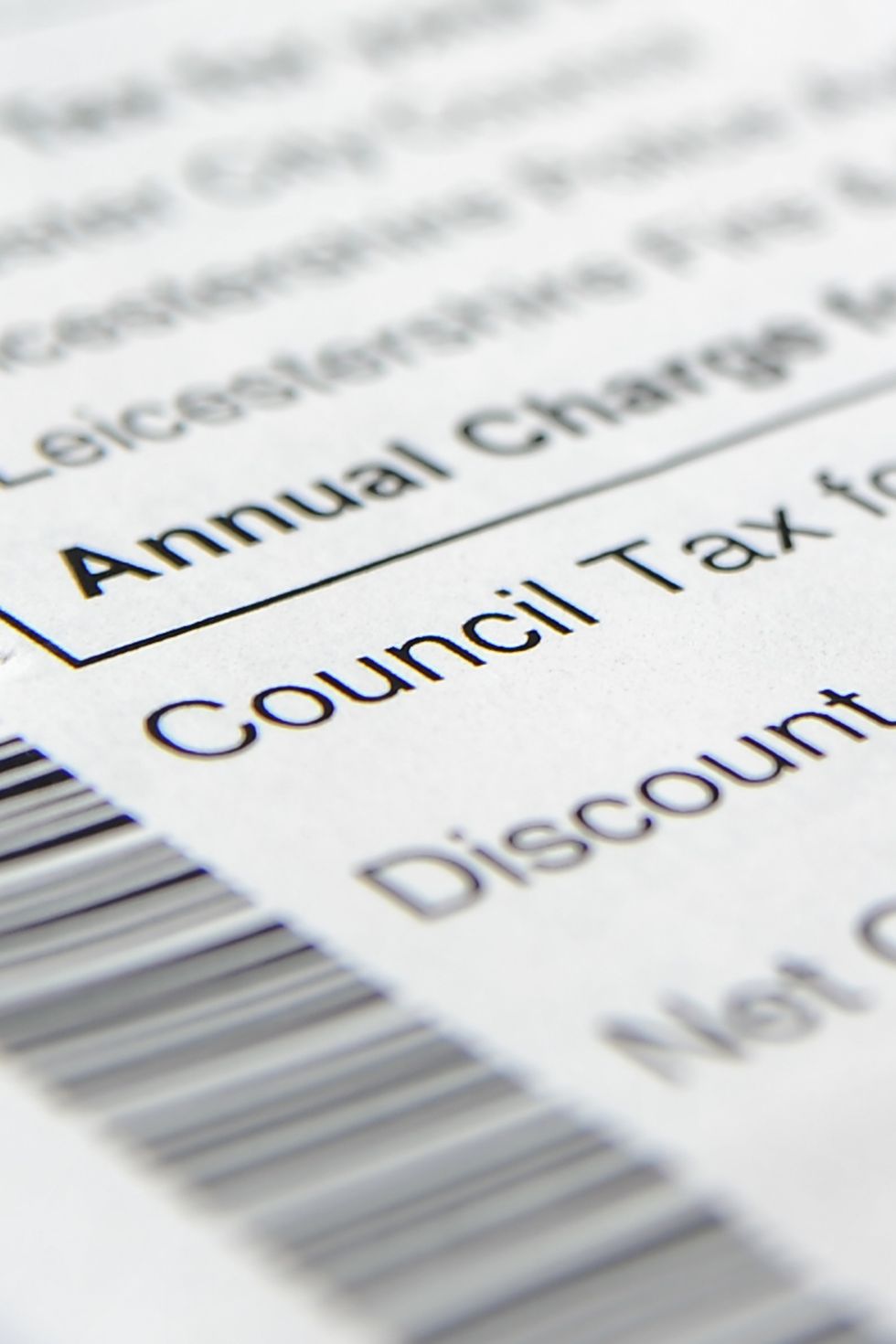 Council tax bill including discount