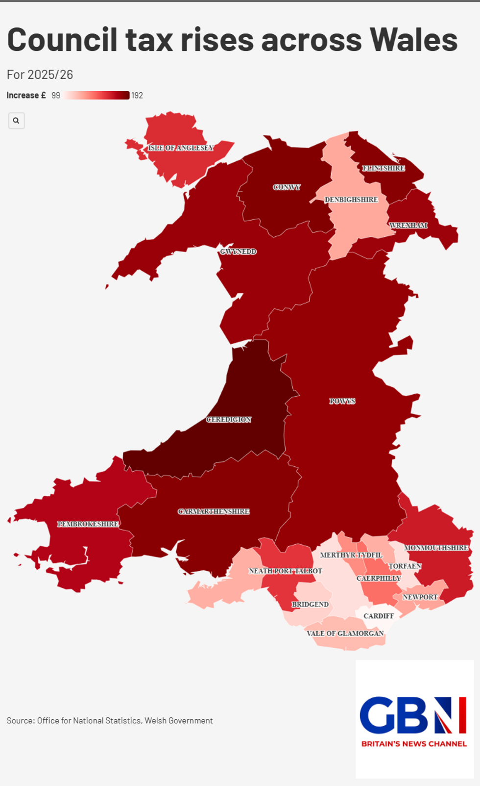 Council tax rises across Wales