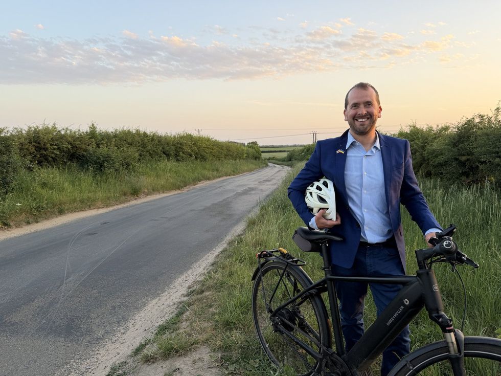 Councillor Tim Bearder cycling