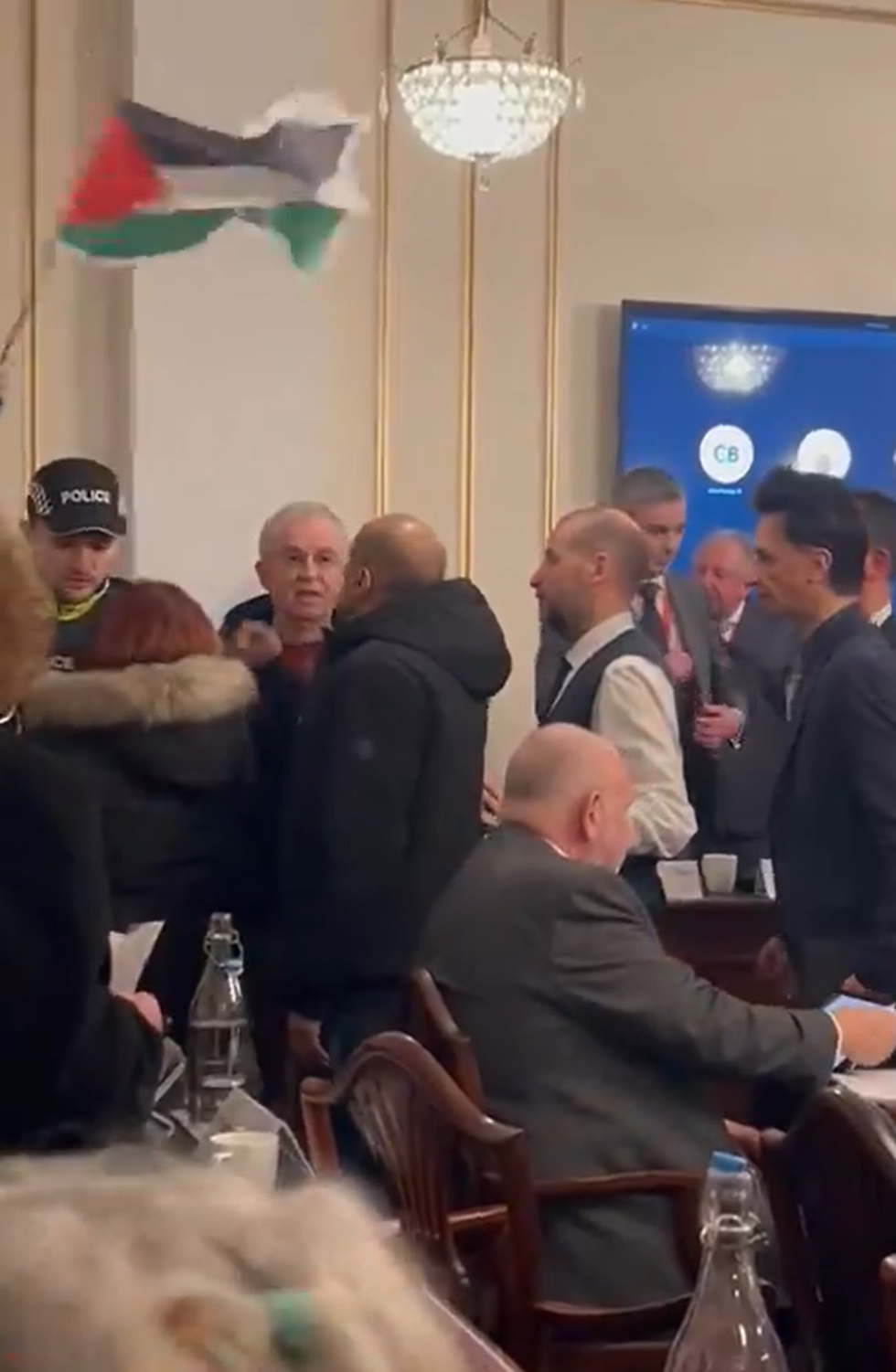 Councillors, officials and protesters then got up close and personal with each other as voices continued to be raised