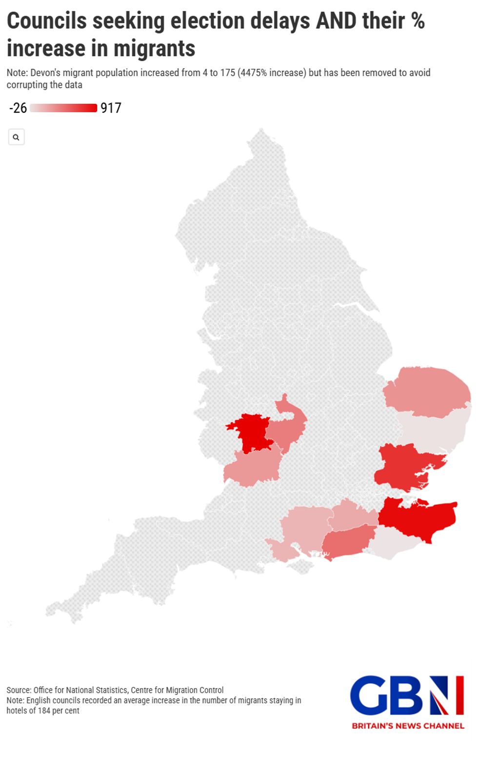 Councils seeking election delays and their migrant % increase