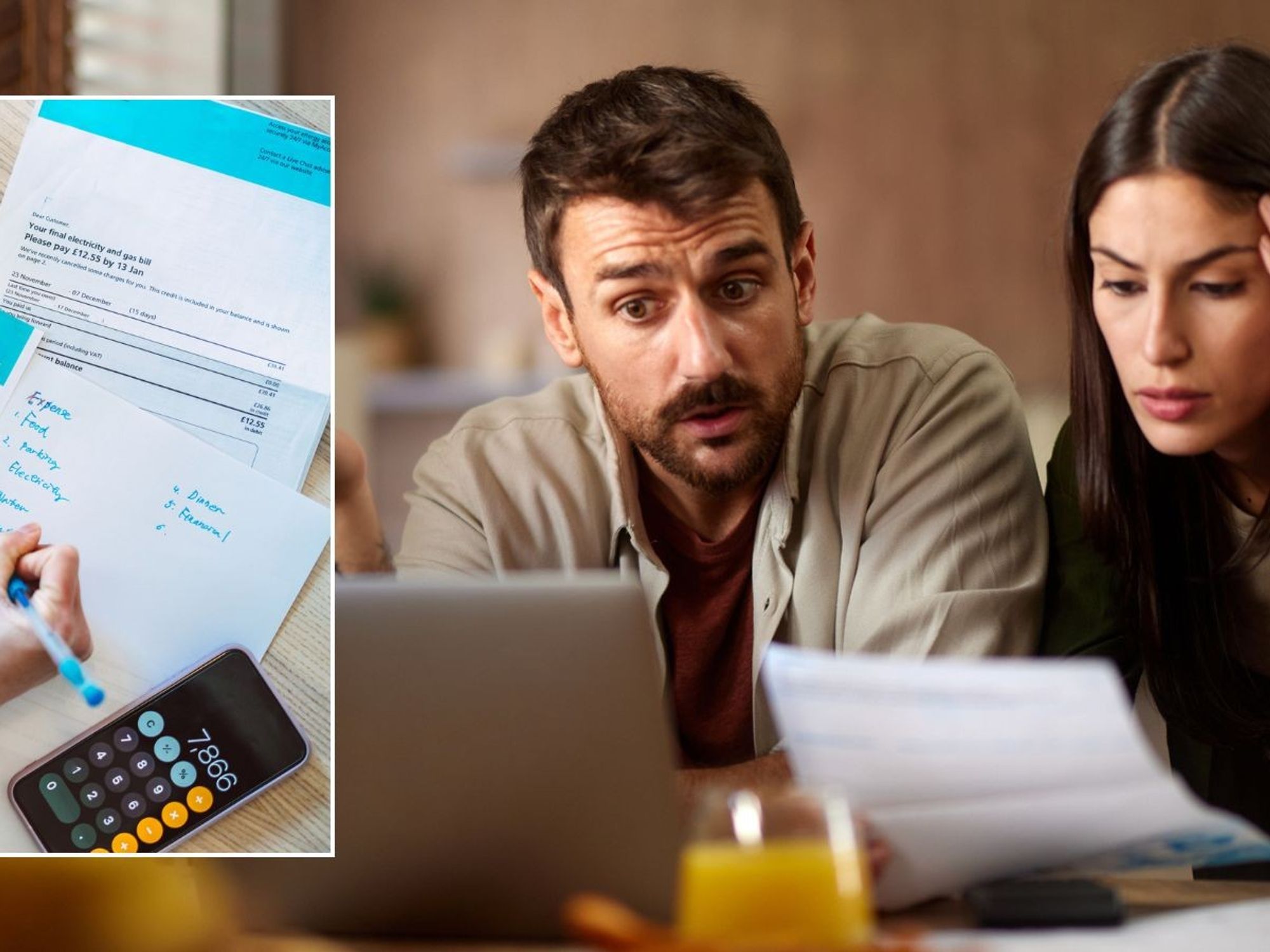 Couple and energy bill