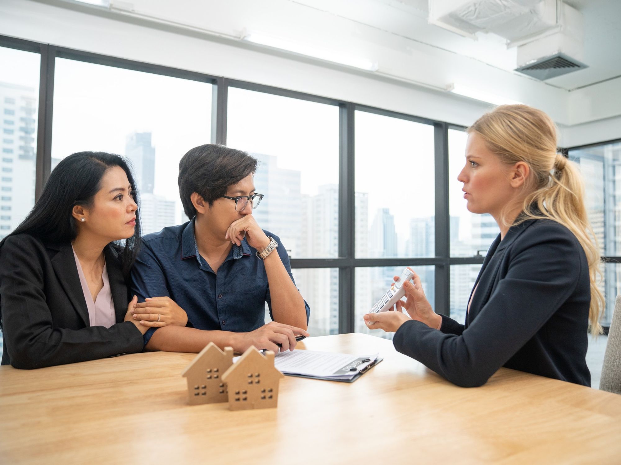 Couple at estate agents