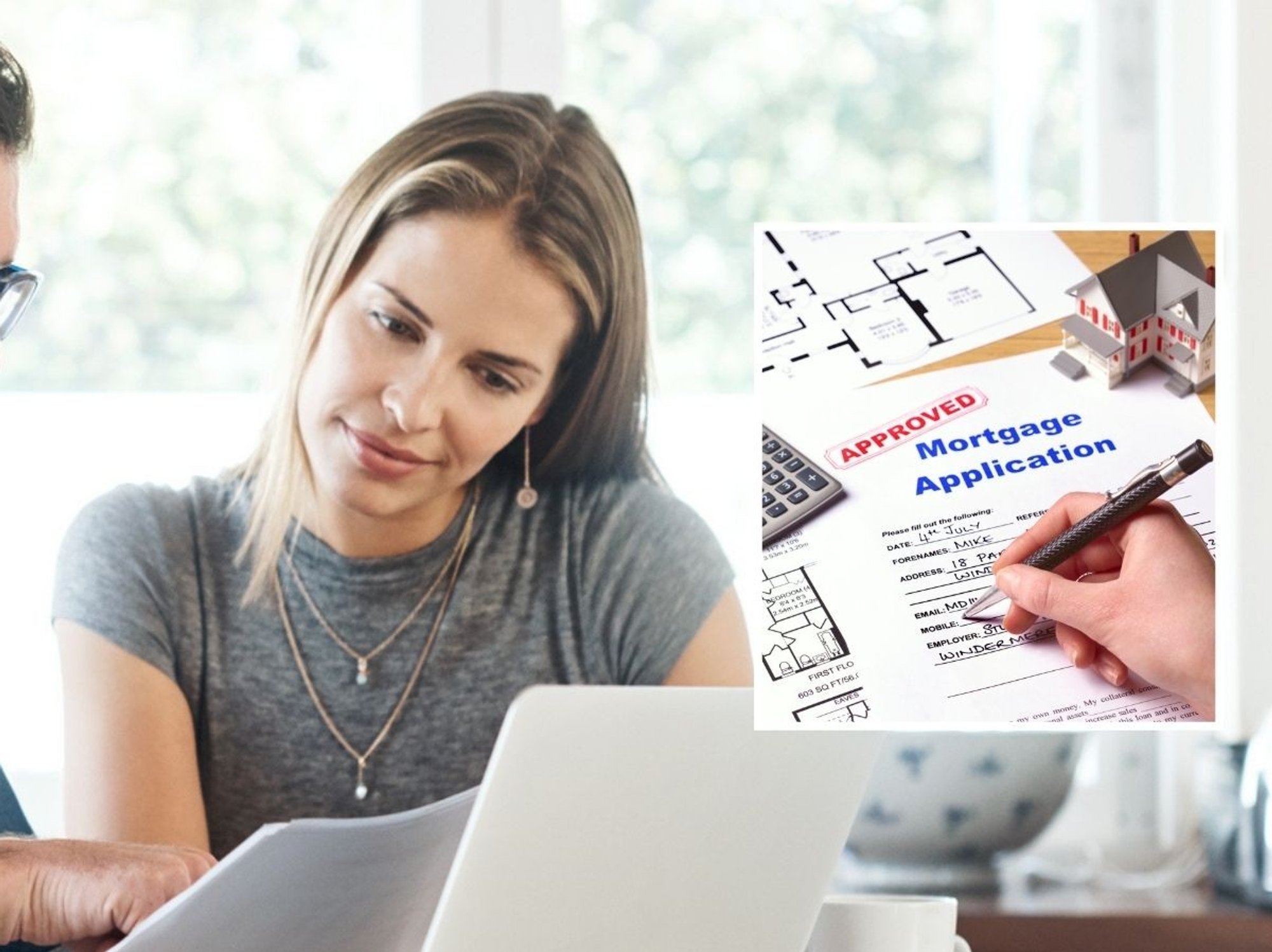 Couple at laptop looking at mortgage