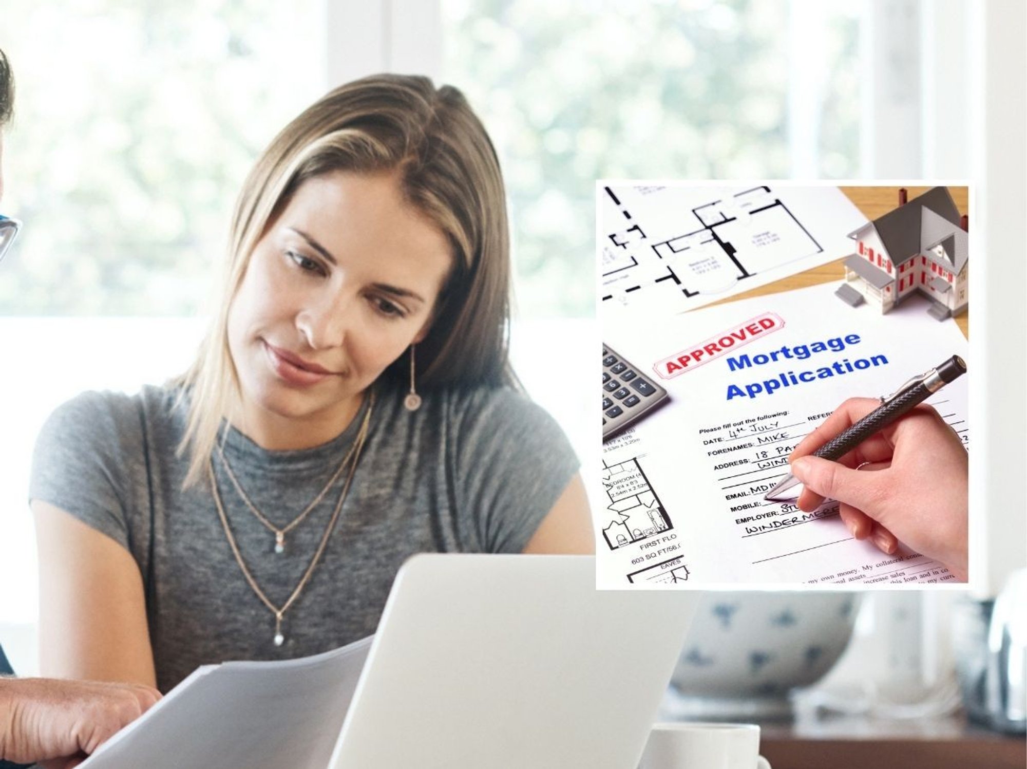 Couple at laptop looking at mortgage