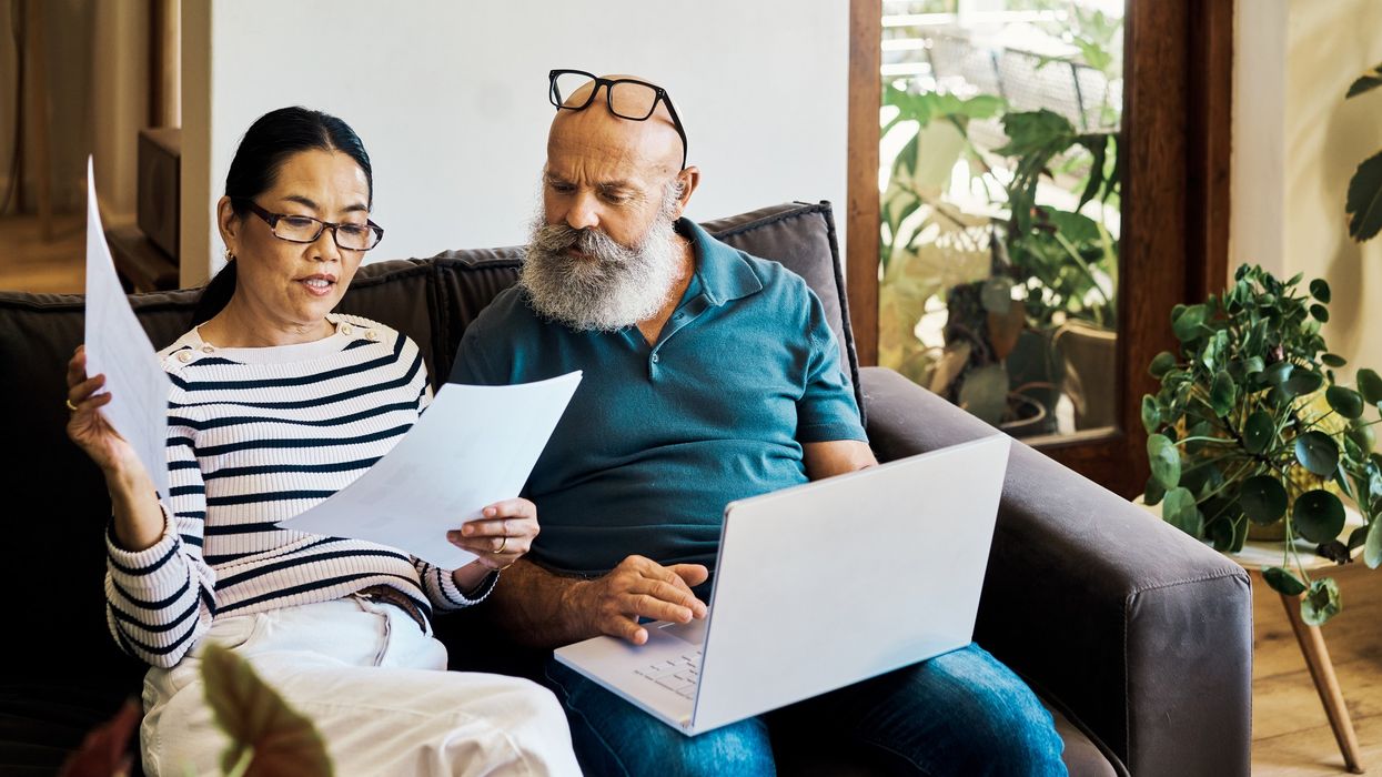 Couple at laptop