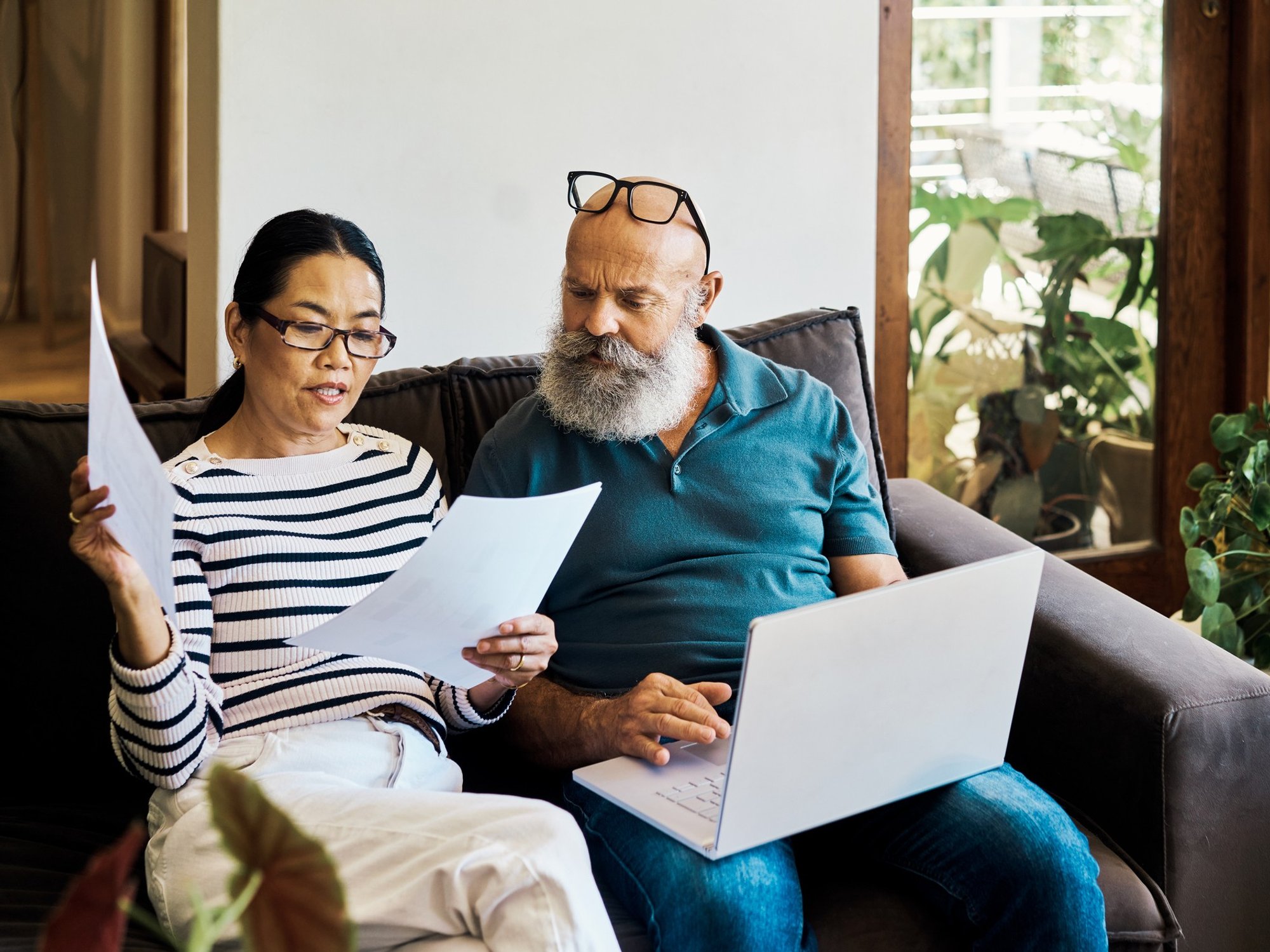 Couple at laptop