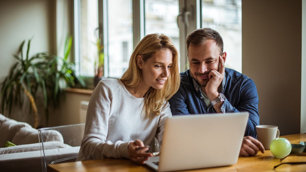 Couple at laptop