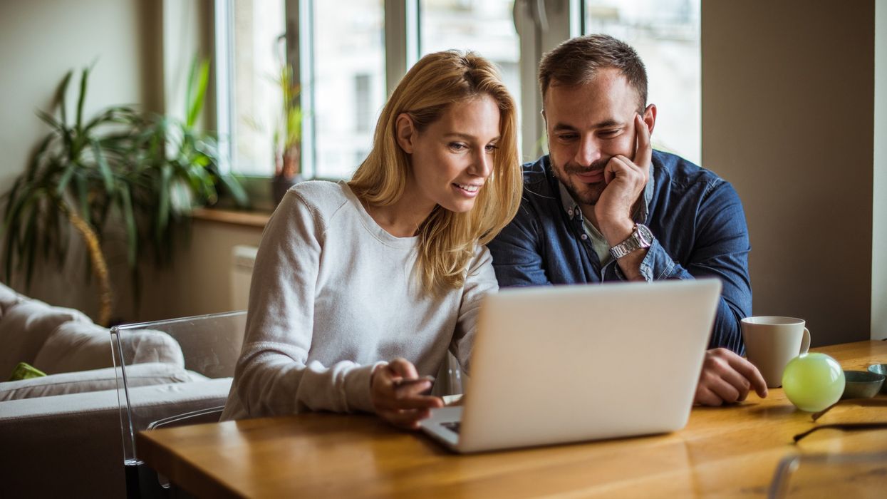 Couple at laptop