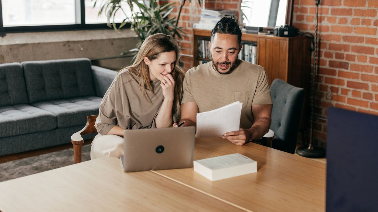 Couple at laptop