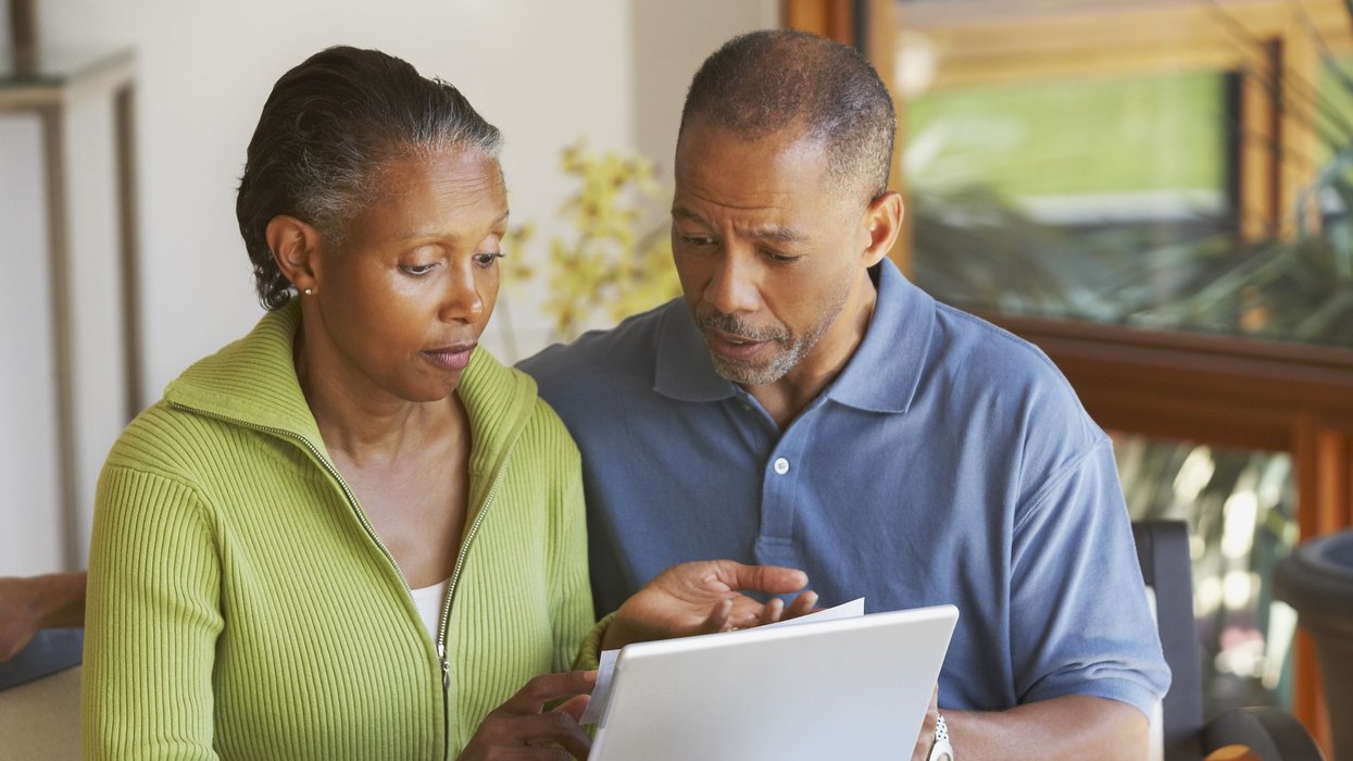 Couple at laptop