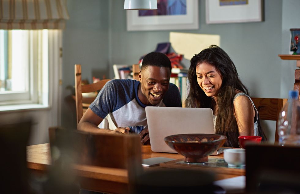 Couple at laptop