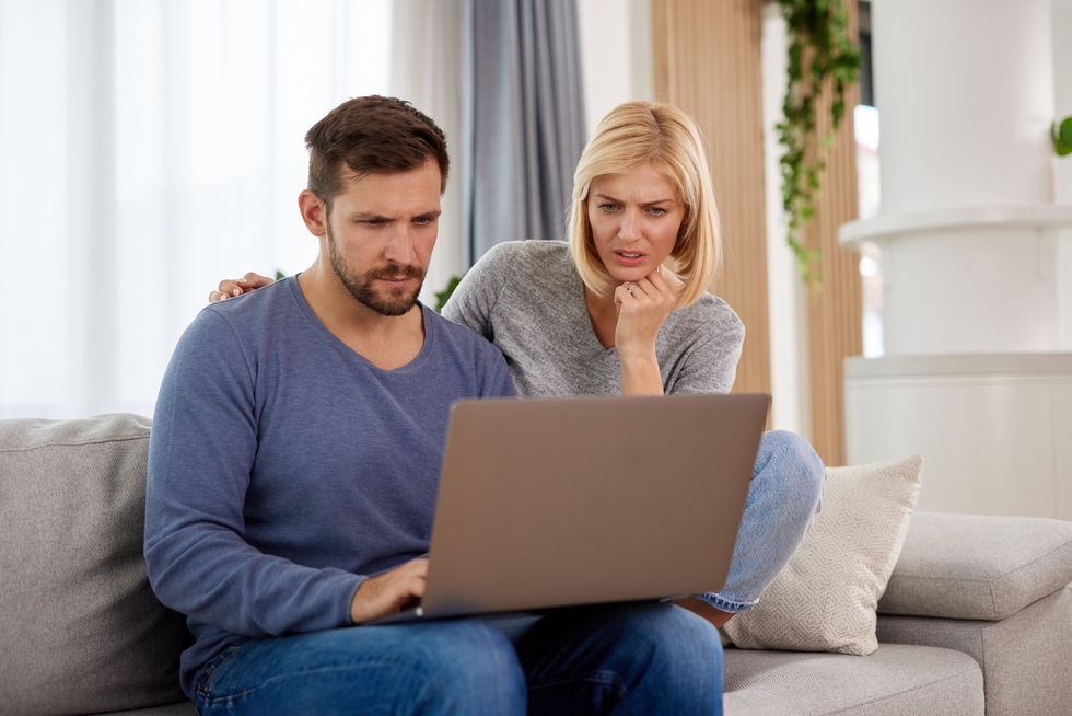 Couple at laptop