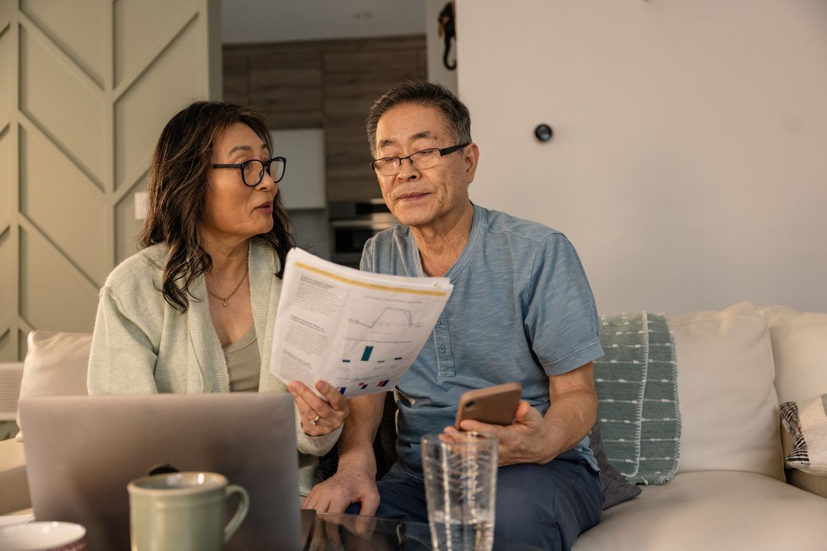 Couple at laptop