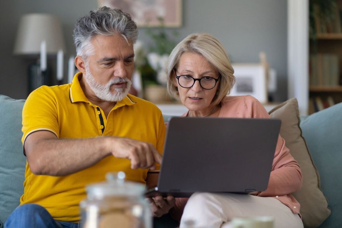 Couple at laptop