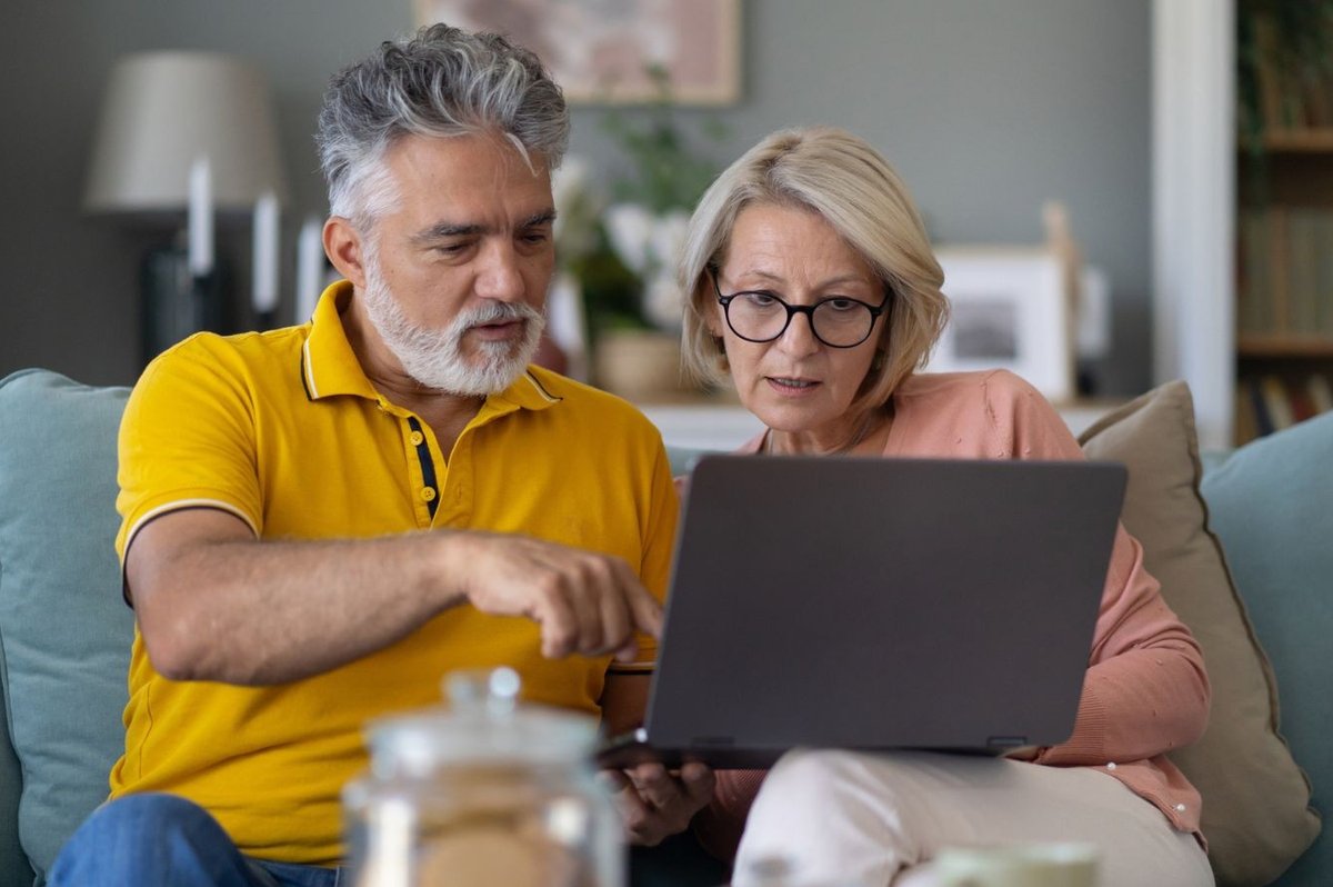 Couple at laptop