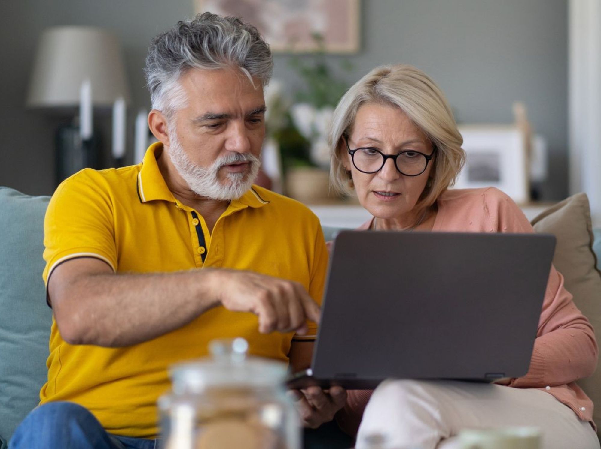 Couple at laptop