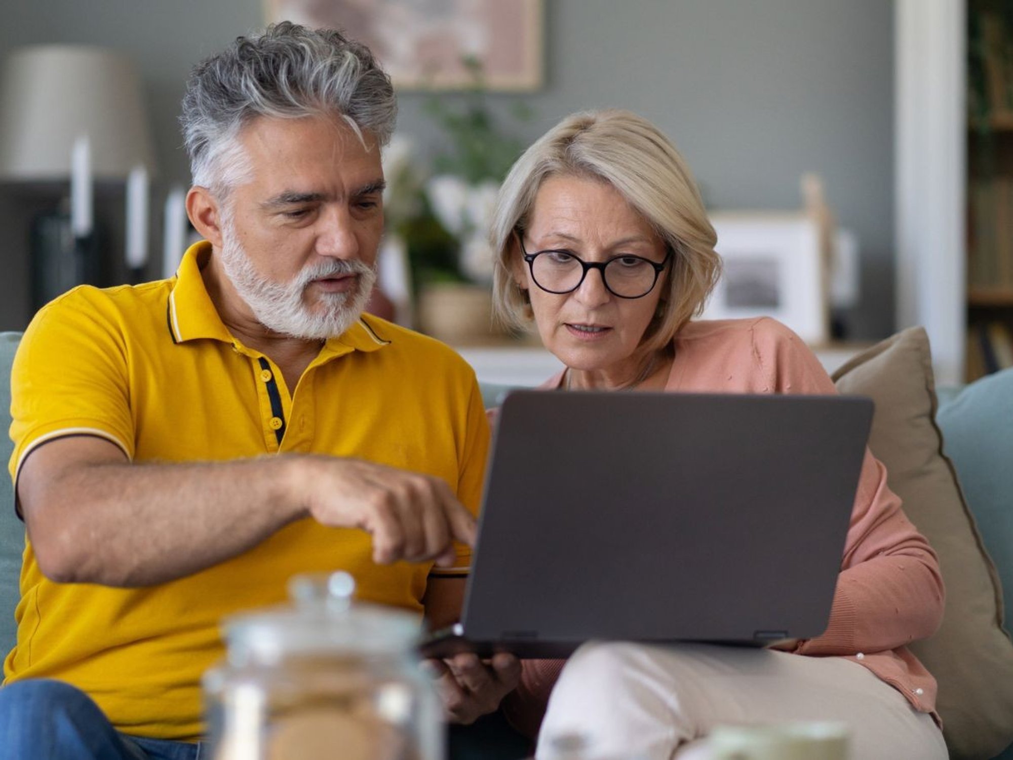 Couple at laptop