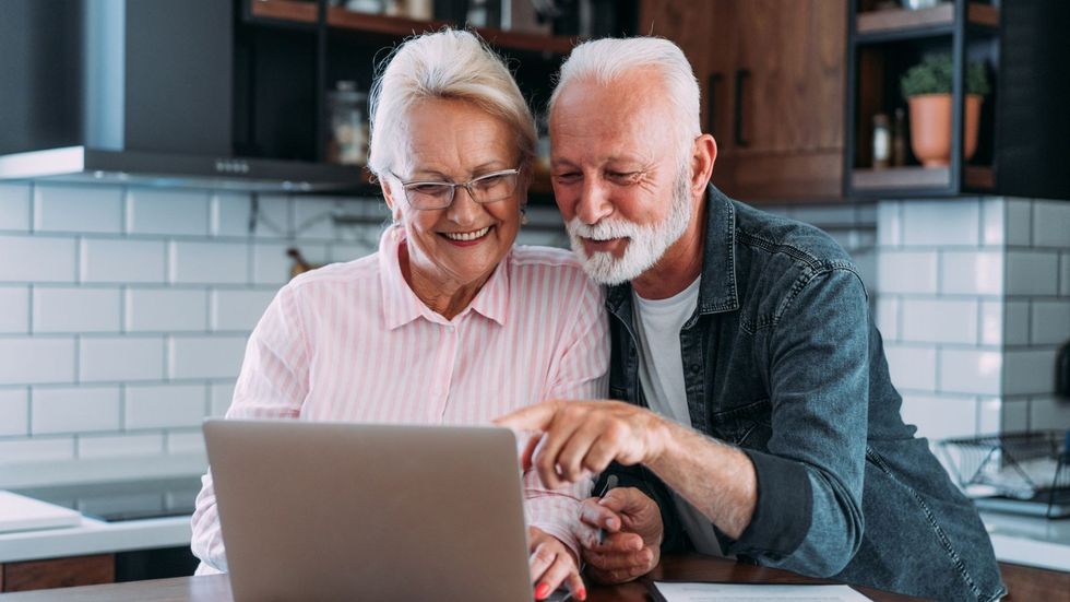 Couple at laptop