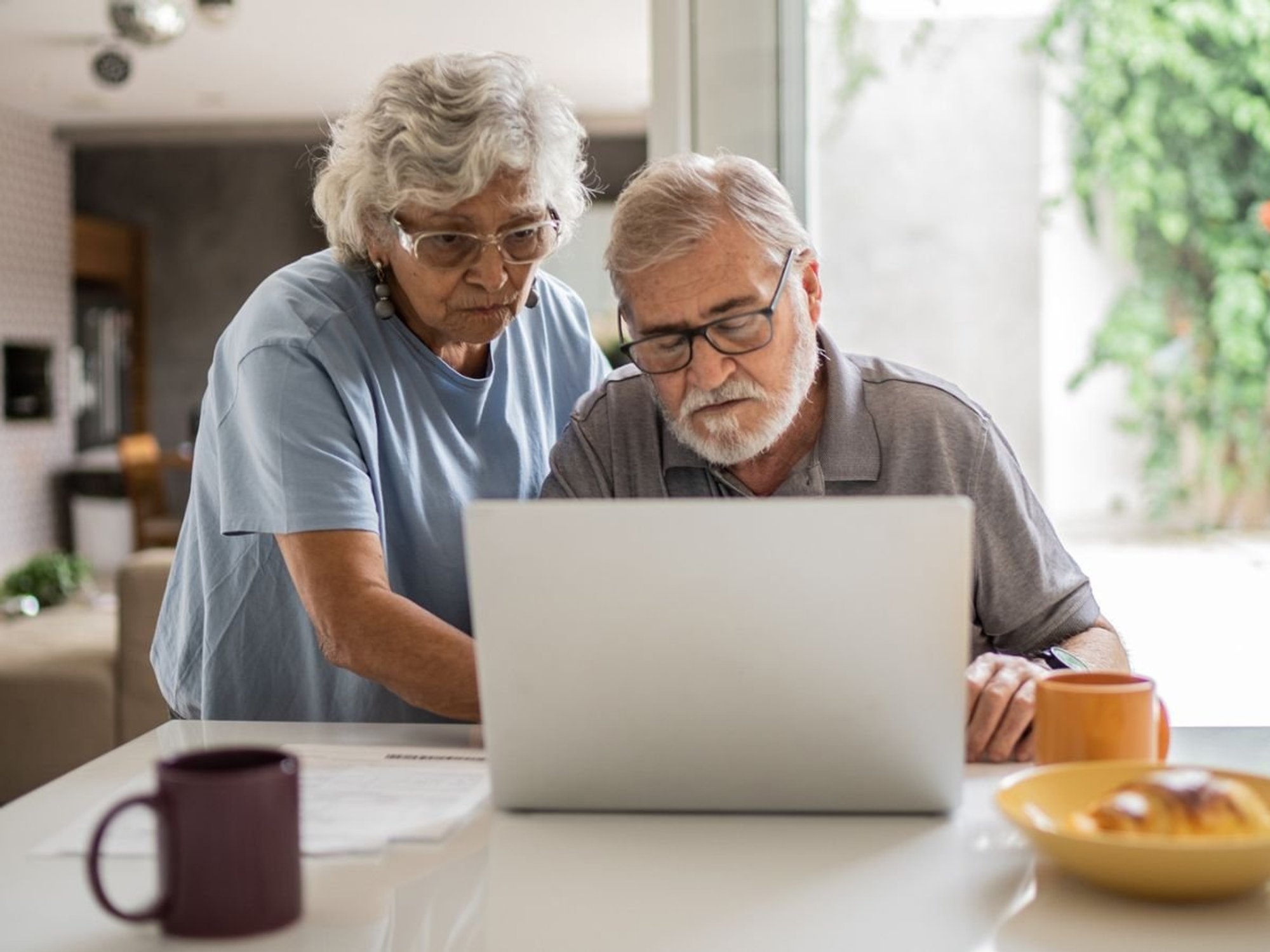 Couple at laptop
