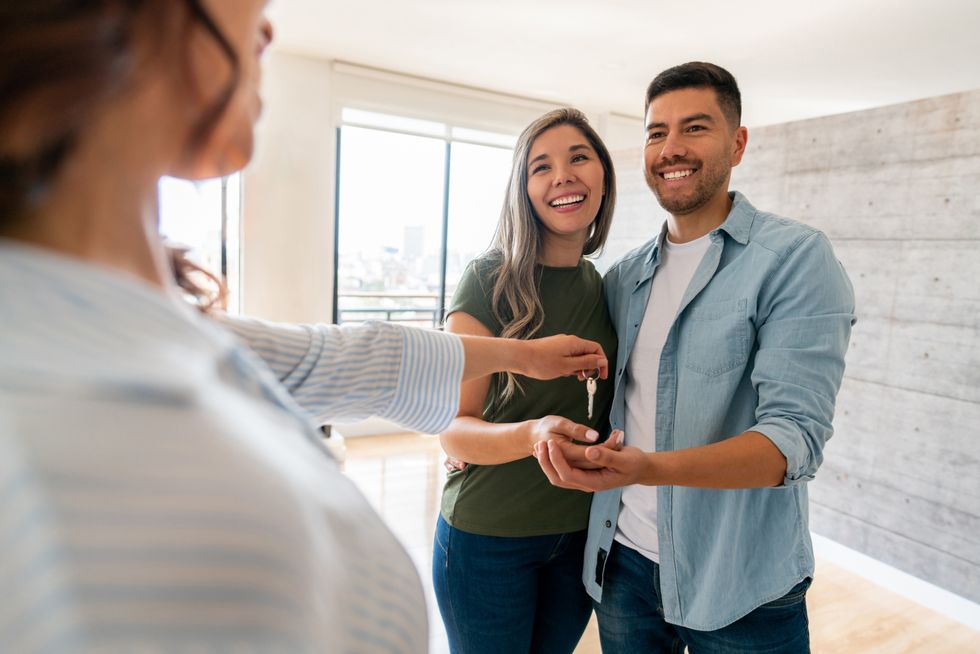 Couple buying property