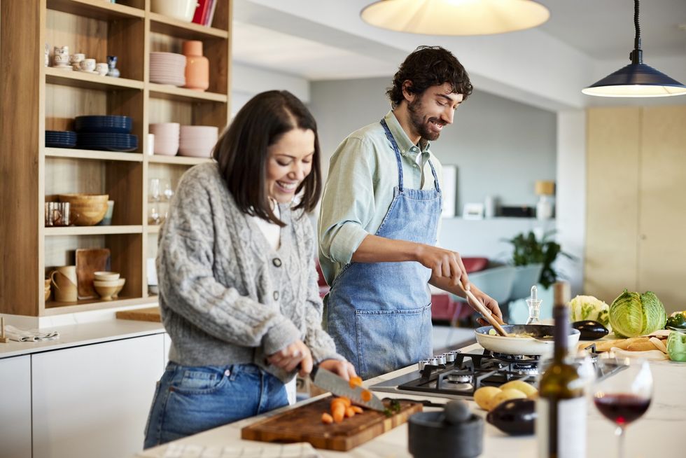 Couple cooking