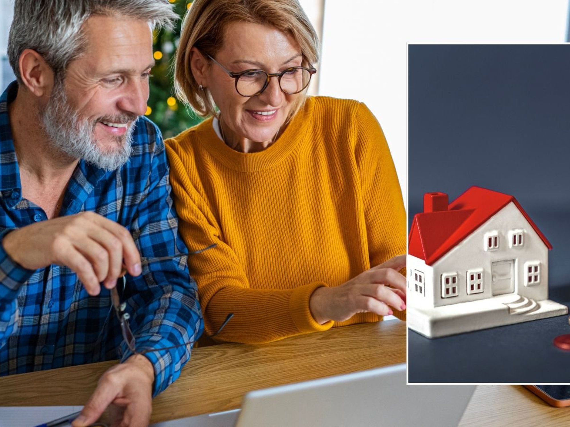 Couple going over finances and mortgage bill