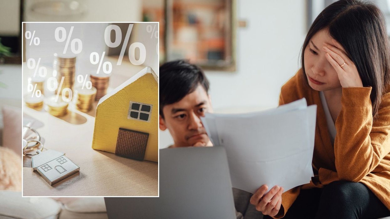 Couple going over finances and mortgage deal