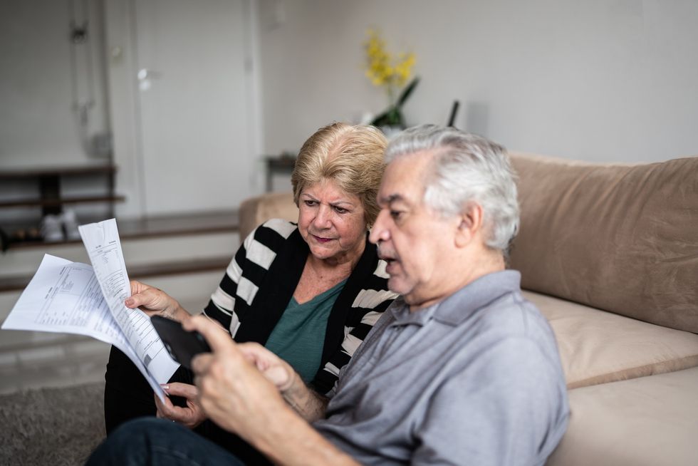 Couple going over finances