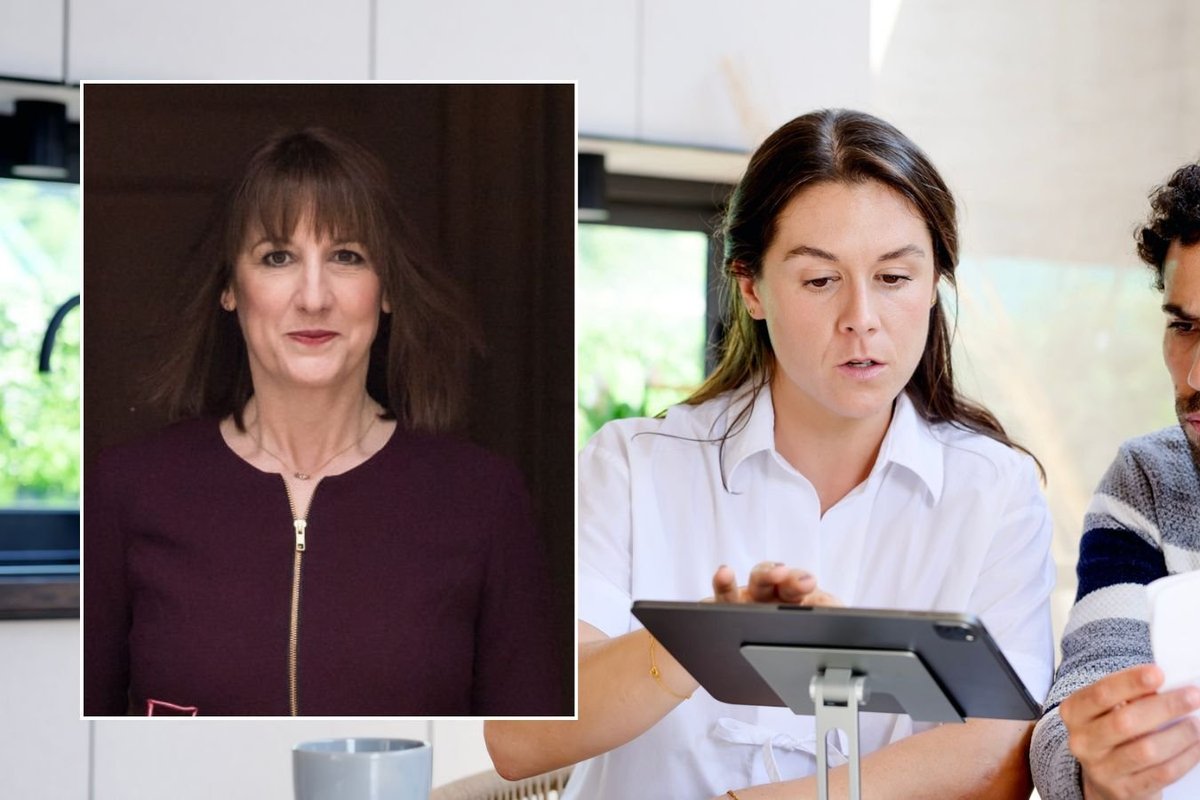 Couple going over taxes and Rachel Reeves