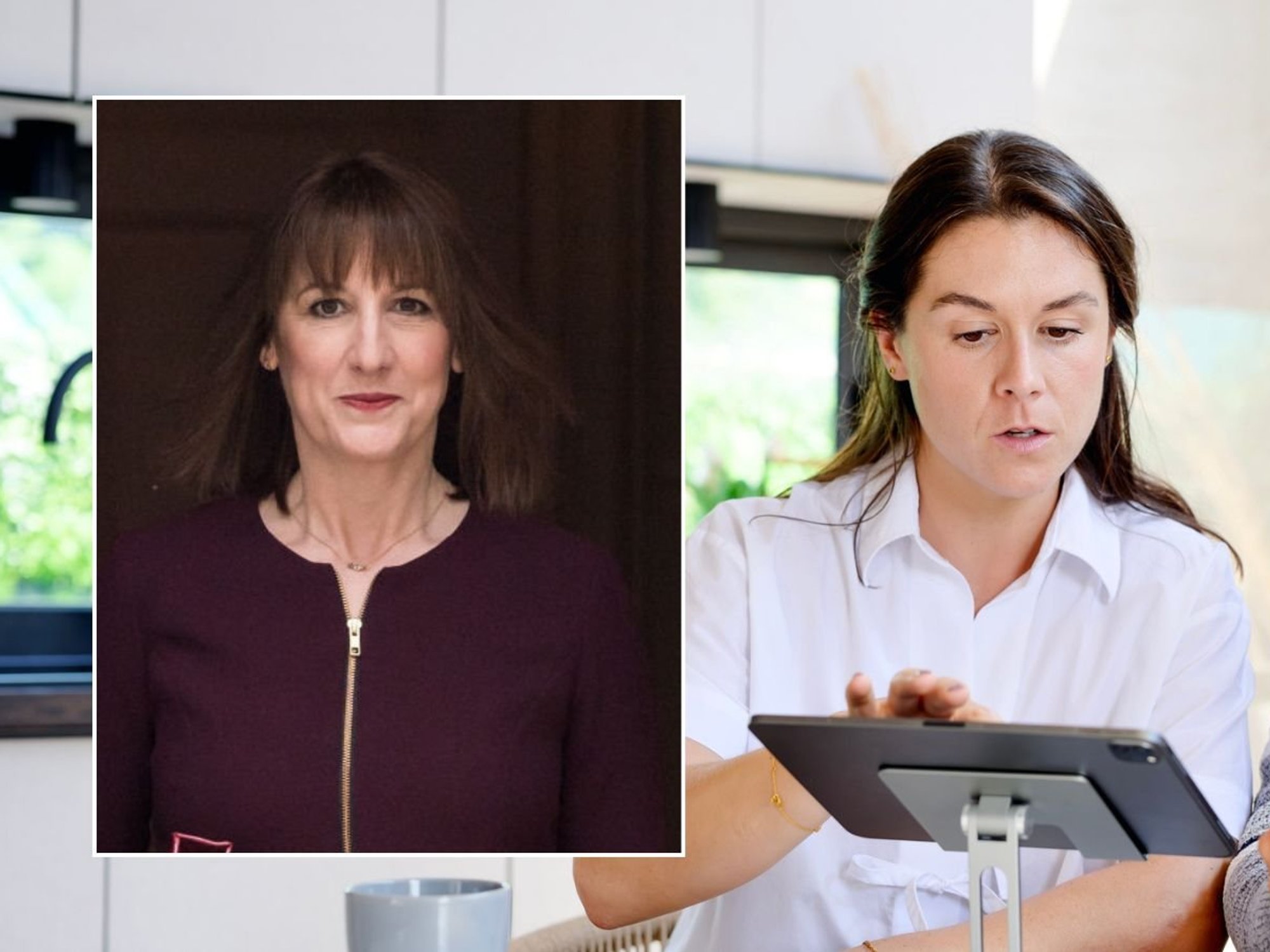 Couple going over taxes and Rachel Reeves