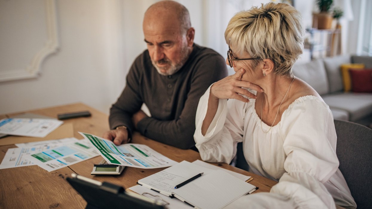 Couple looking at energy bills