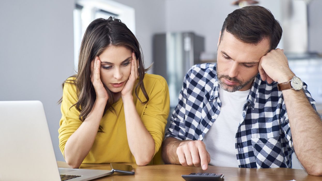 Couple looking at finances