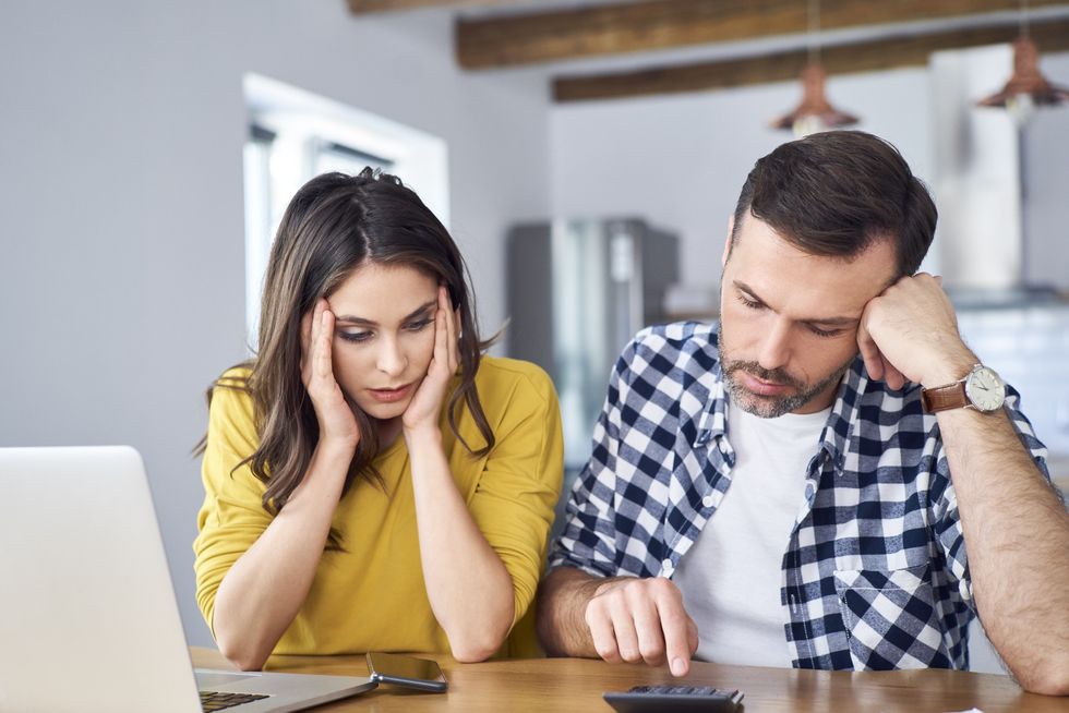 Couple looking at finances