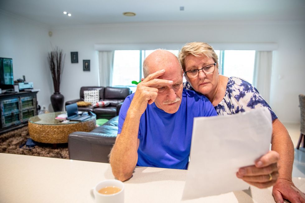 Couple looking at finances